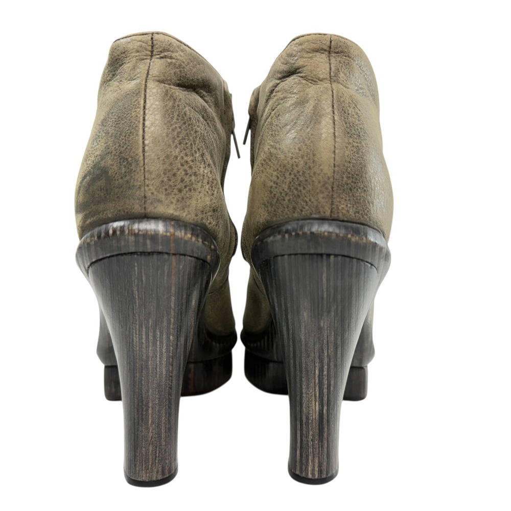 Calleen Cordero Lace Up Wood Platform Heel‎ Ankle Booties Women's Size 7.5 Gray - Picture 6 of 9